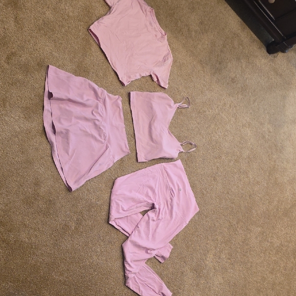 lululemon athletica Pants - lululemon athletica Pink Activewear Set - Cropped Top, Skort, Leggings, Jacket
